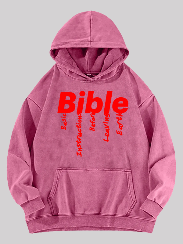 Bible Jesus God Christian Washed Hoodie