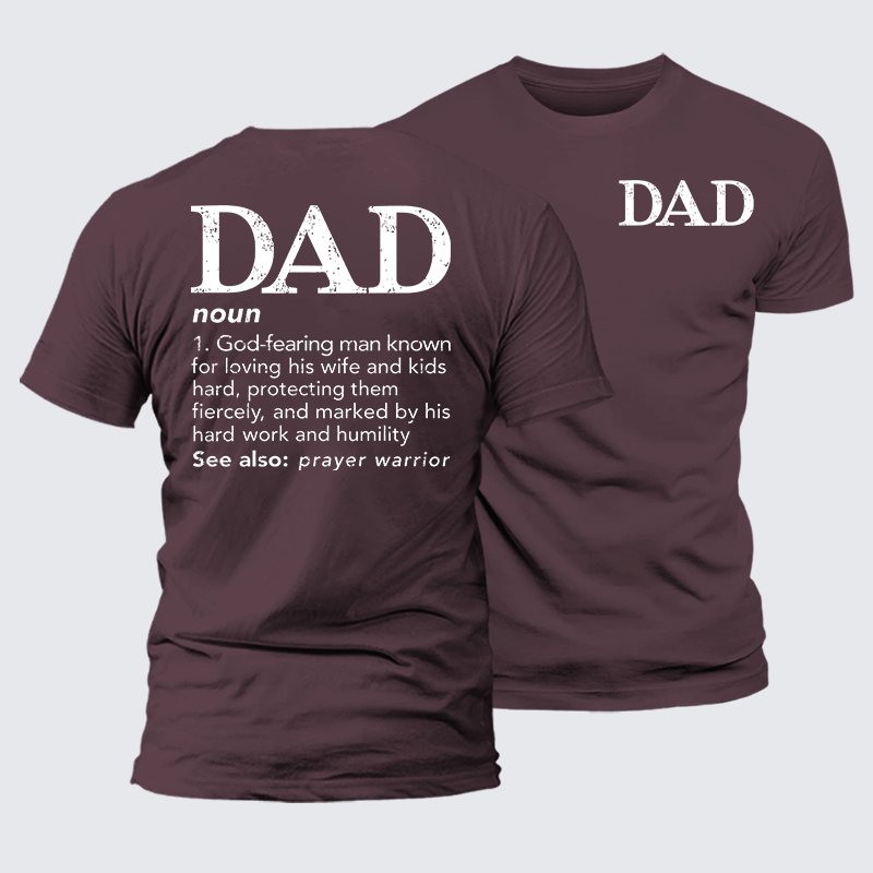 Dad See Also Prayer Warrior Jesus God Christian Premium Mercerized Cotton Tee