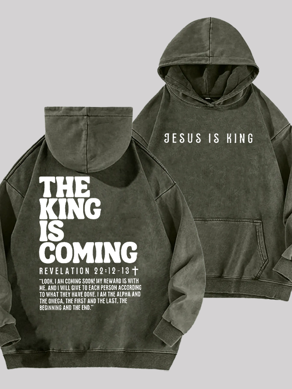 Jesus Is King Jesus God Christian Washed Hoodie