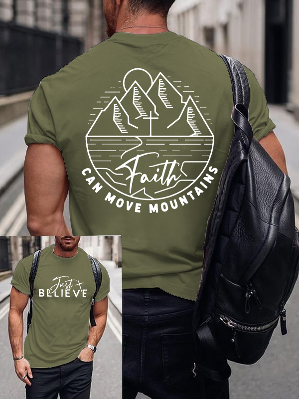 Can Move Mountains Jesus God Christian Cotton T-Shirt