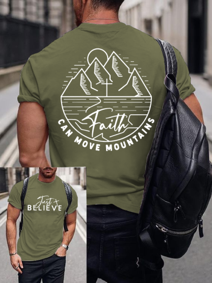 Can Move Mountains Jesus God Christian Cotton T-Shirt