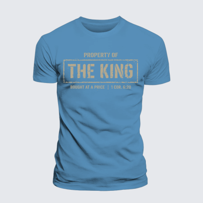 Property of The king 1 Cor. 6:20 Jesus God Christian Premium Mercerized Cotton Tee