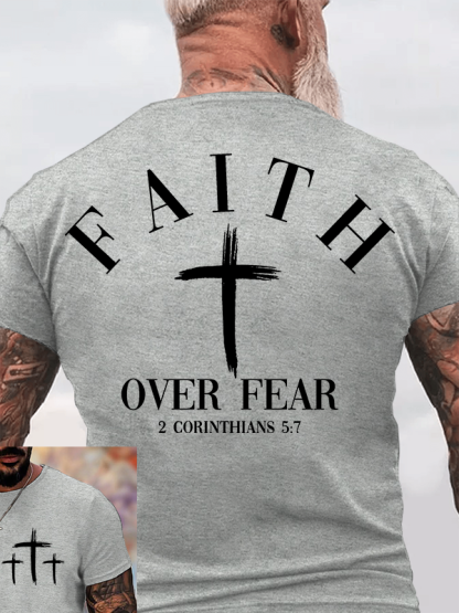 Faith Over Fear Jesus God Christian Cotton T-Shirt
