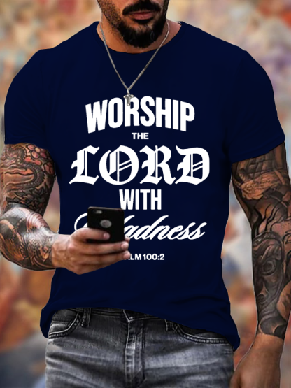 Worship The Lord Jesus God Christian Cotton T-Shirt