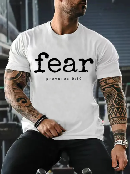 Fear Proverbs 9:10 Jesus God Christian Cotton T-Shirt