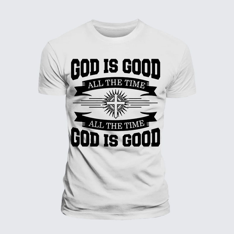 God Is Good All The Time Jesus God Christian Premium Mercerized Cotton Tee