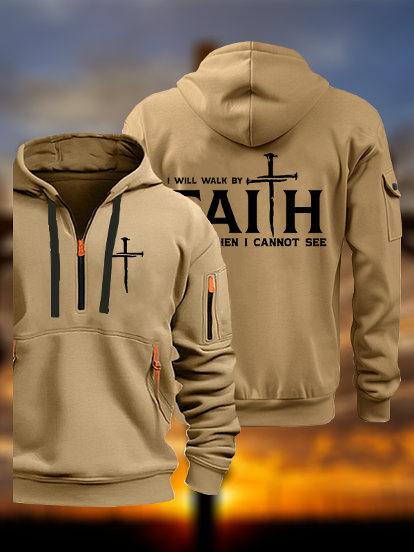 I Will Walk By Faith Jesus God Christian Zipper Hoodies