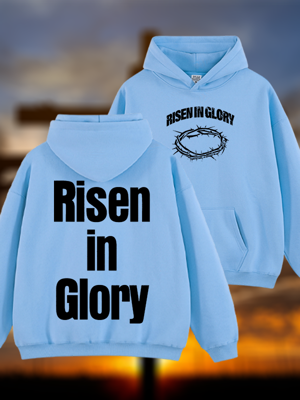 Risen In Glory Jesus God Christian Plush Fleece-Lined Hoodie