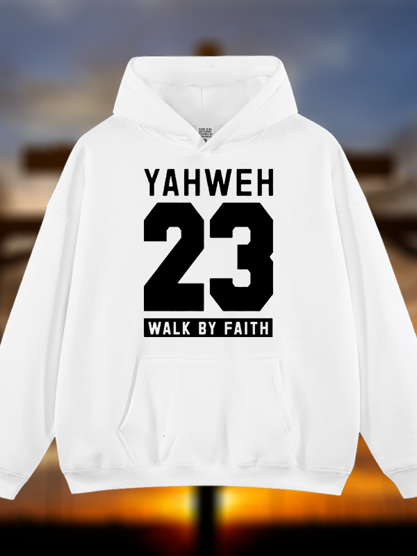 Walk By Faith Jesus God Christian Plush Fleece-Lined Hoodie