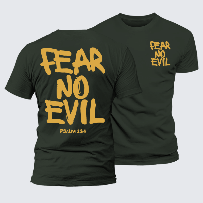 Fear No Evil Jesus God Christian Premium Mercerized Cotton Tee