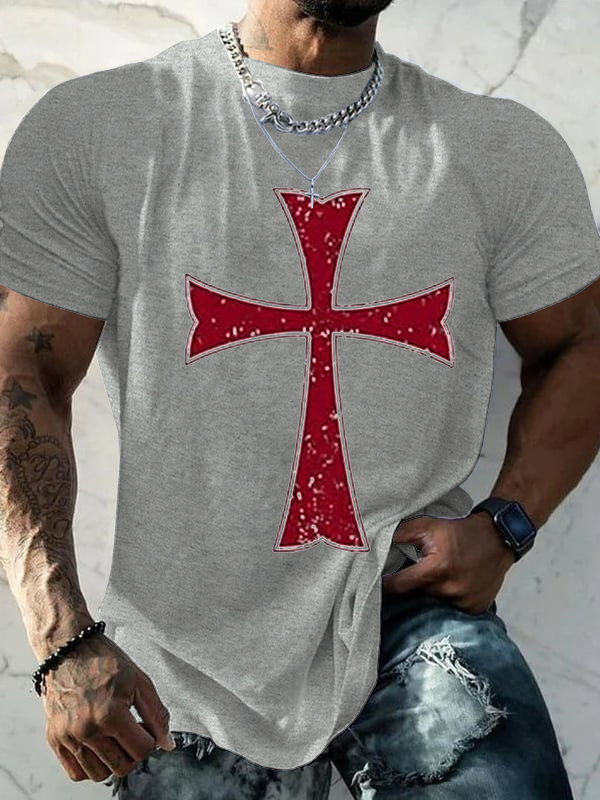 Knights Templar Crusader Cross Cotton T-Shirt