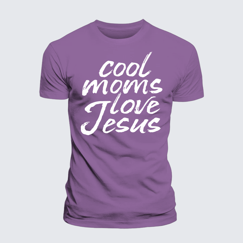 Cool Moms Love Jesus Jesus God Christian Premium Mercerized Cotton Tee