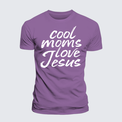 Cool Moms Love Jesus Jesus God Christian Premium Mercerized Cotton Tee