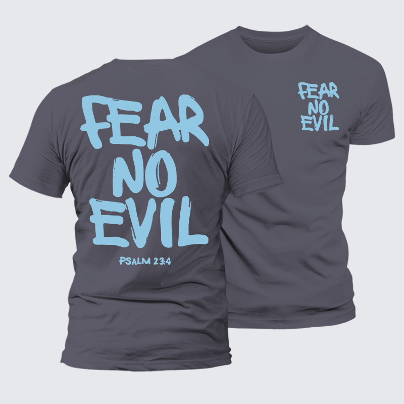 Fear No Evil Jesus God Christian Premium Mercerized Cotton Tee