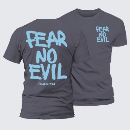 Fear No Evil Jesus God Christian Premium Mercerized Cotton Tee