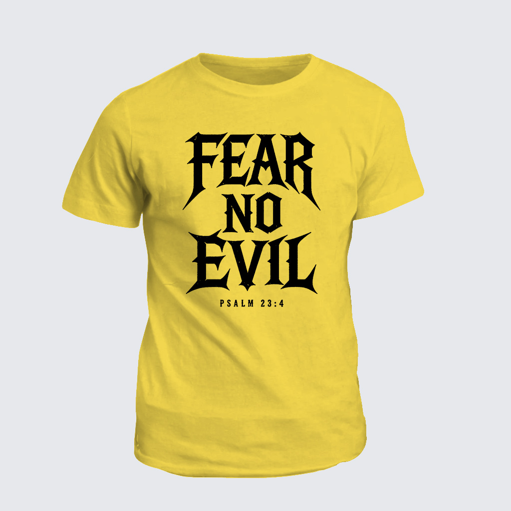 Fear No Evil Jesus God Christian Cotton T-Shirt