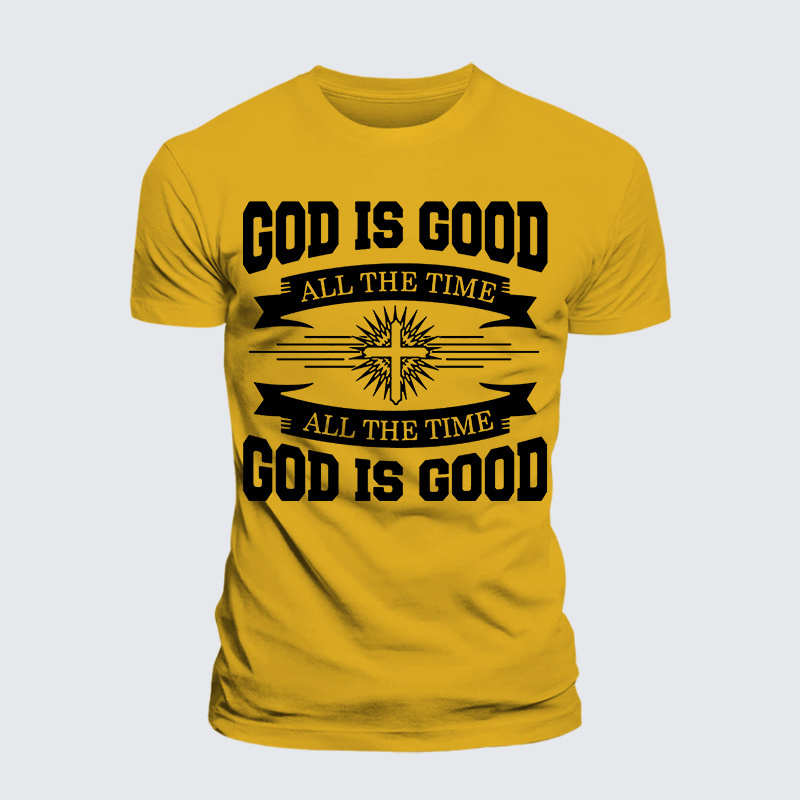 God Is Good All The Time Jesus God Christian Premium Mercerized Cotton Tee
