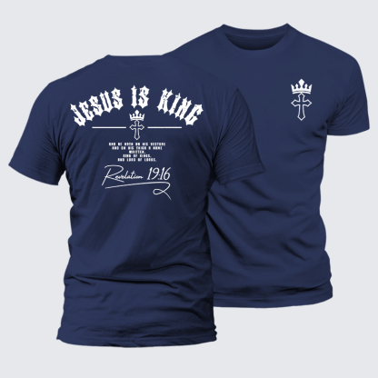 Jesus Is King Jesus God Christian Premium Mercerized Cotton Tee