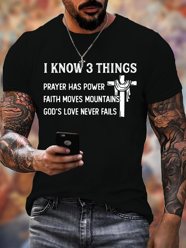 Man Of God Husband Dad Jesus God Christian Cotton T-Shirt