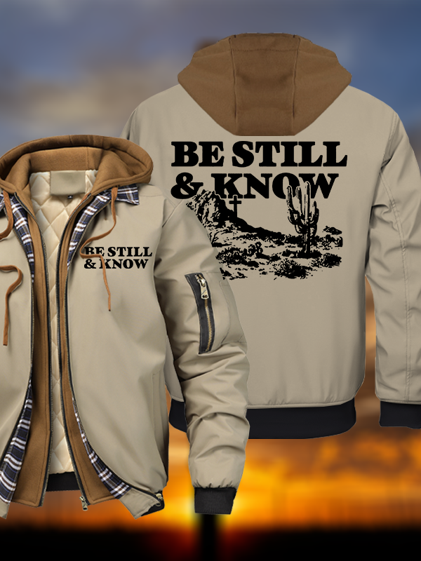 Be Still And Know Warm Hooded Bomber Jacket