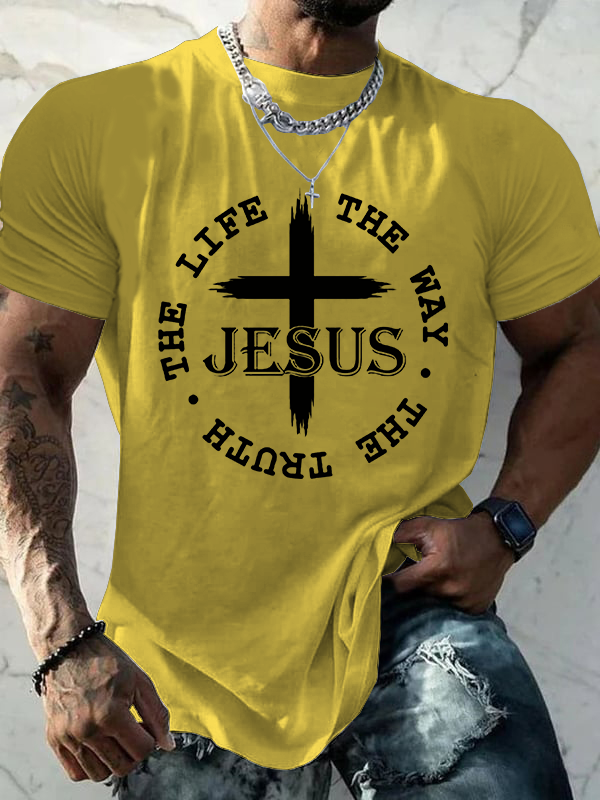 The Way The Truth The Life Jesus God Christian Cotton T-Shirt