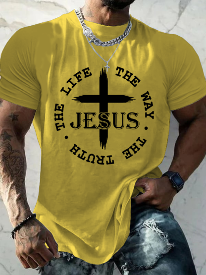 The Way The Truth The Life Jesus God Christian Cotton T-Shirt