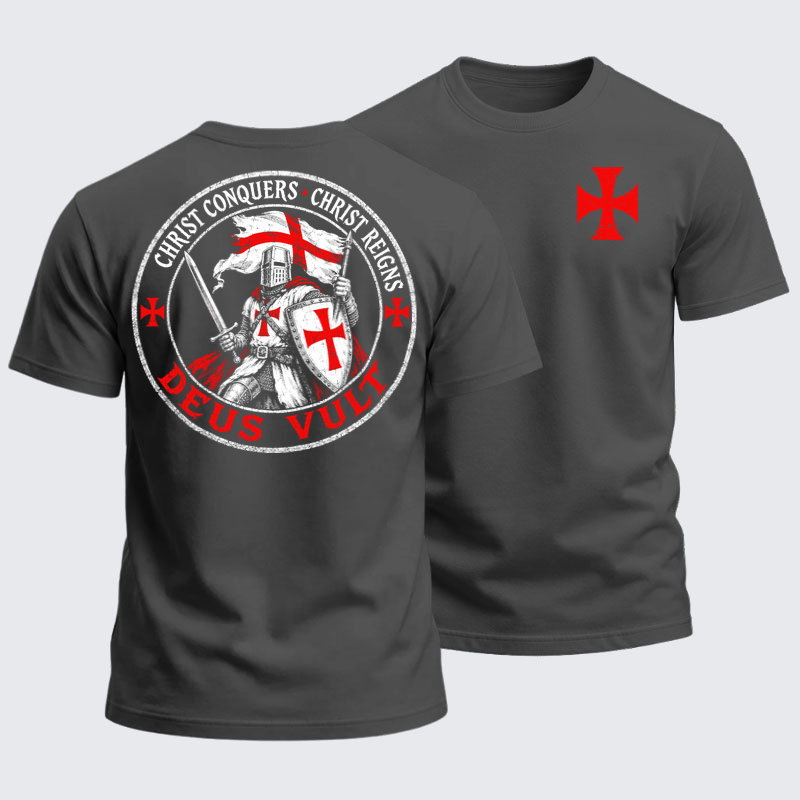 Heavyweight Cotton Tee - Deus Vult