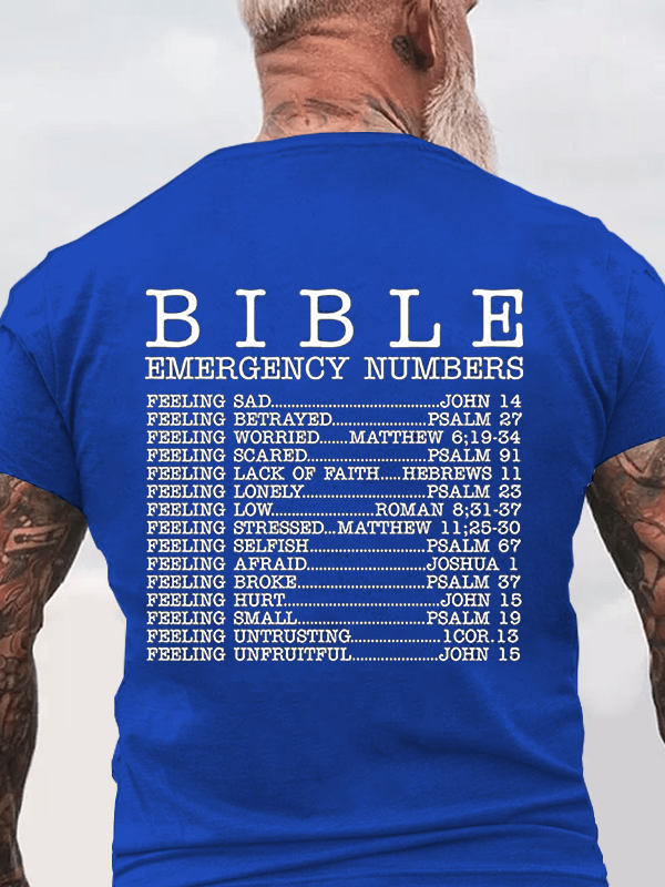Christian Bible Emergency Numbers T-Shirt