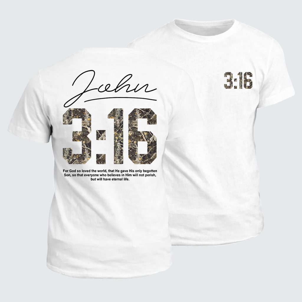 John 3:16 Jesus God Christian Cotton T-Shirt