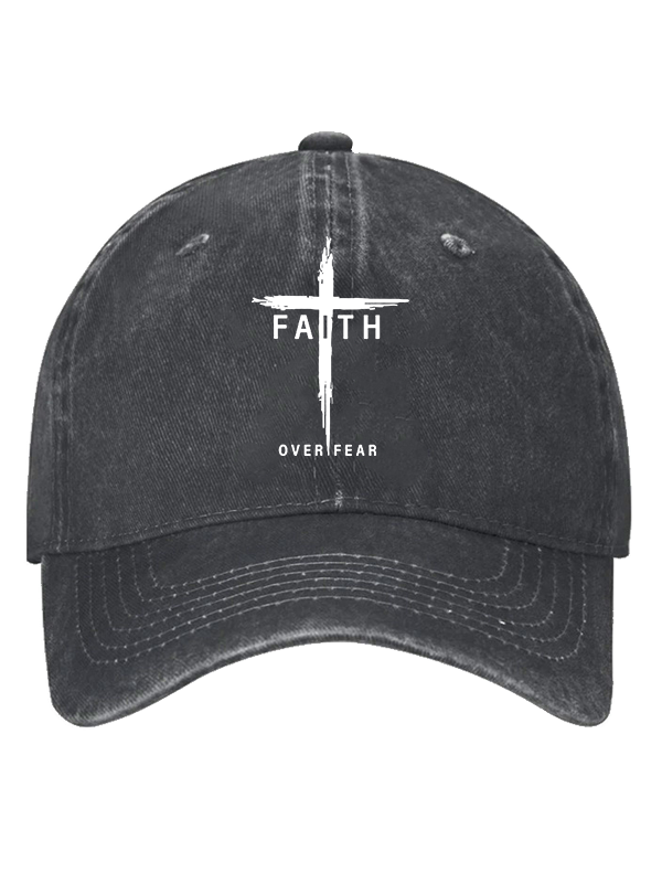 Faith Over Fear Cross Christian Hat