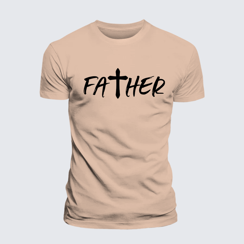 Father Christian Cross Jesus God Christian Premium Mercerized Cotton Tee