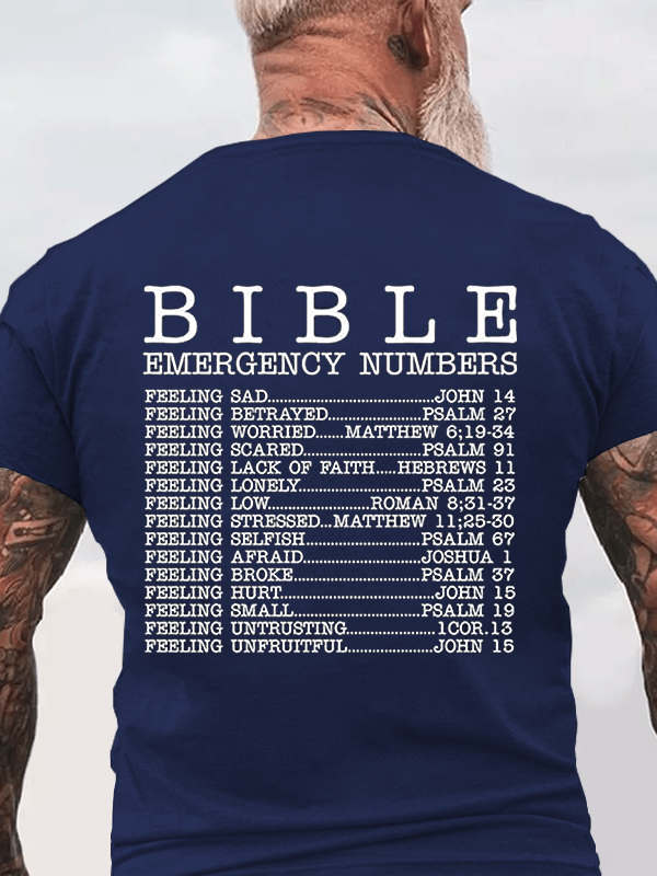 Christian Bible Emergency Numbers T-Shirt
