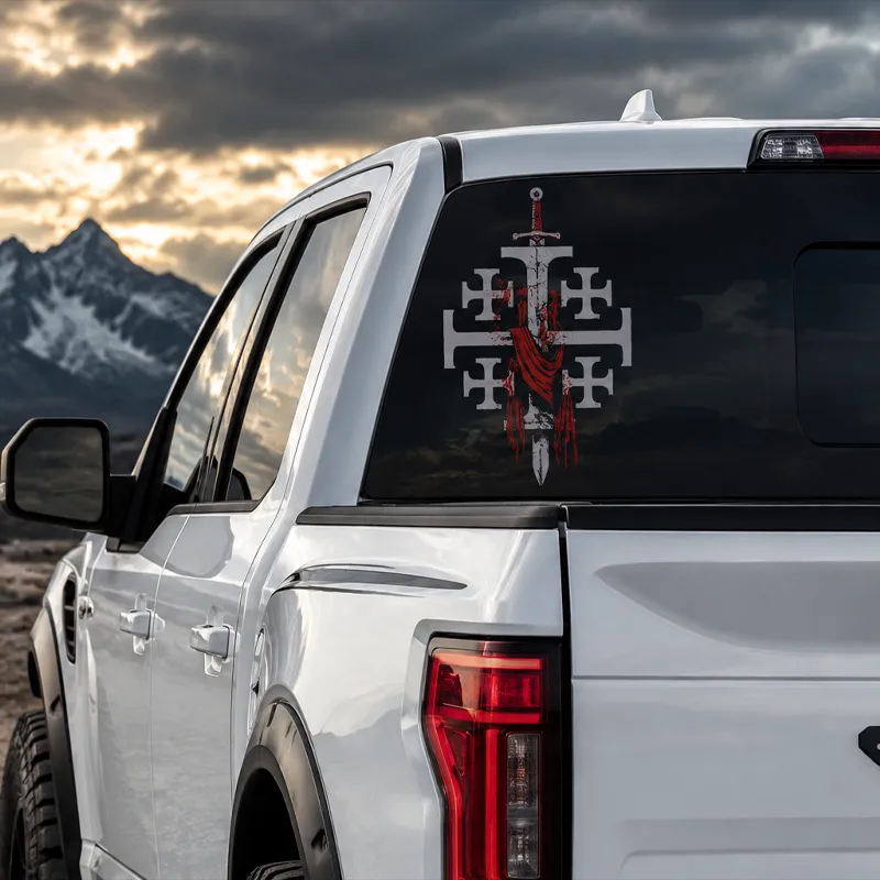Car & Truck Vinyl Decals-Deus Vult: God Wills It