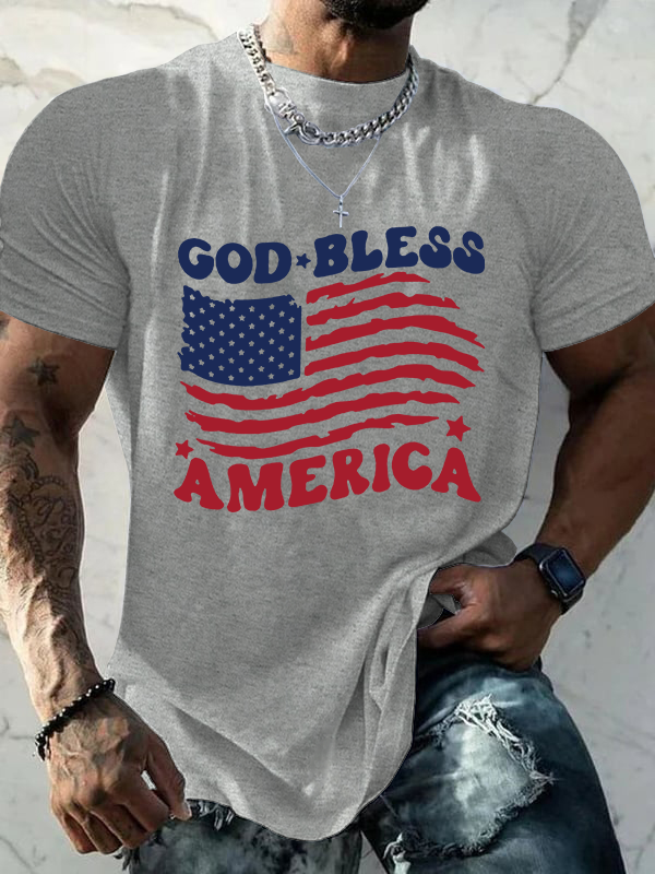 God Bless America Christian Cotton T-Shirt