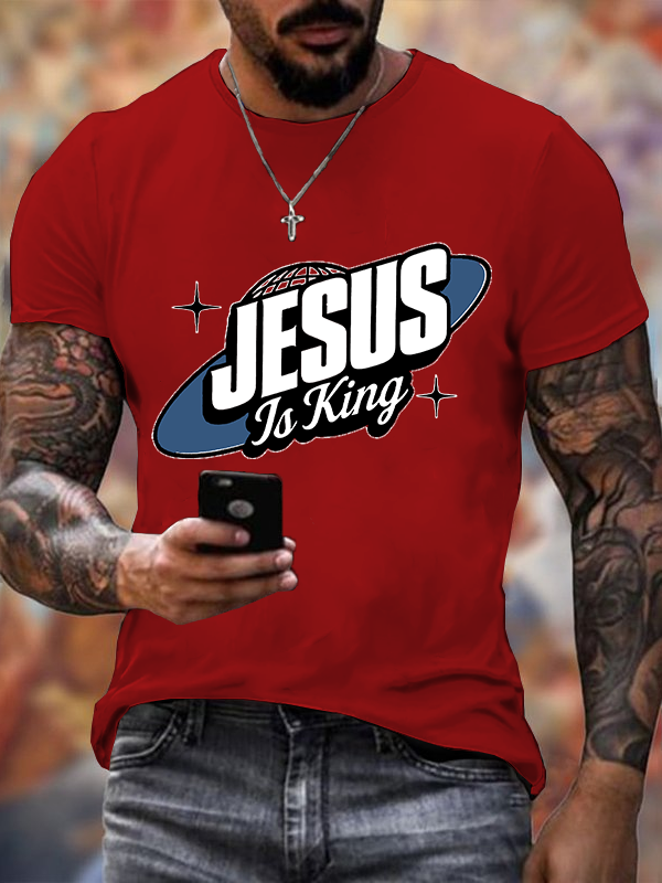 Jesus Is King Christian Cotton T-Shirt