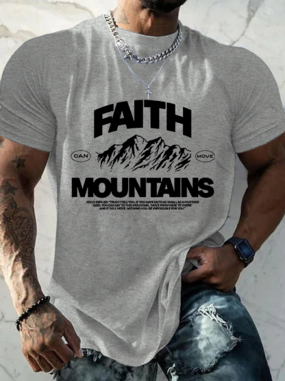 Faith Can Move Moubtains Christian Cotton T-Shirt