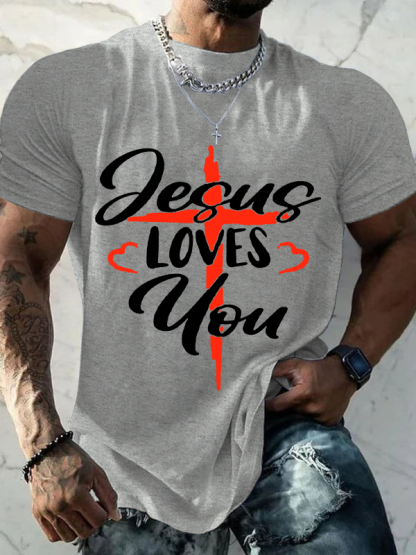 Jesus Loves You Christian Cotton T-Shirt