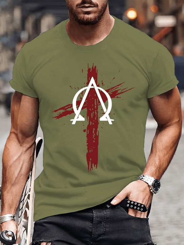 Cross Crew Neck Christian Cotton T-Shirt
