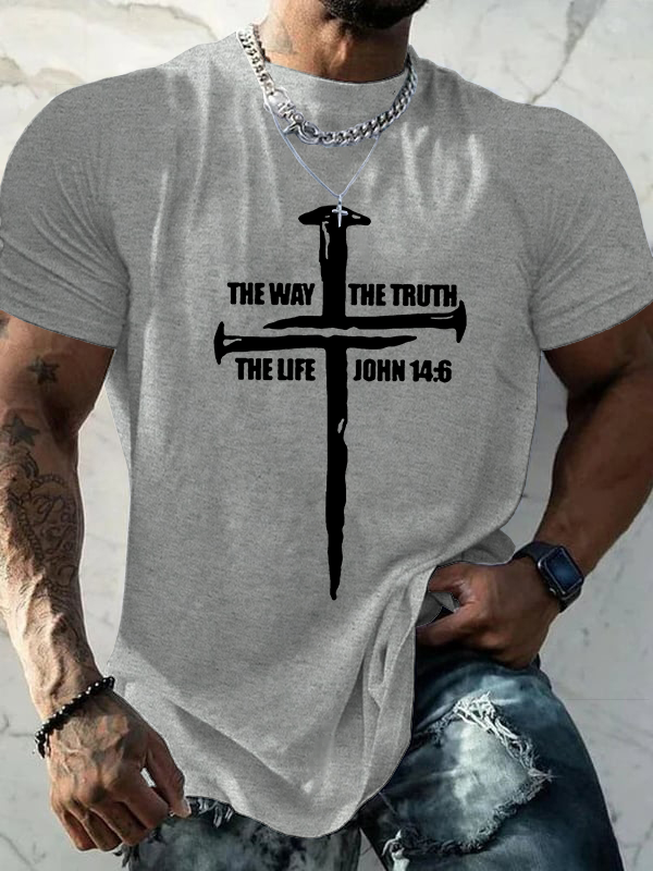 The Way The Truth The Life Christian Cotton T-Shirt