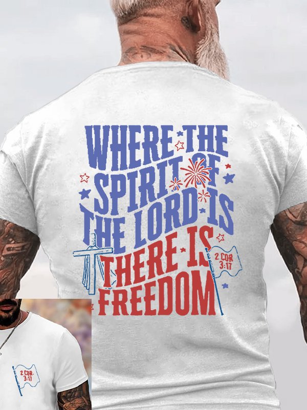 Where The Spirit Of The Lord Christian Cotton T-Shirt