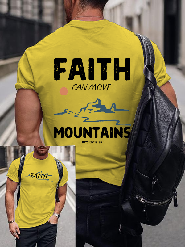 Faith Can Move Mountains Christian Cotton T-Shirt