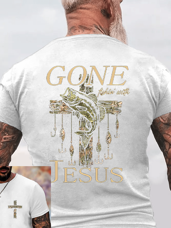 Gone Fishin' with Jesus Christian Cotton T-Shirt