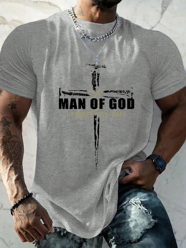 Man of God Christian Cotton T-Shirt