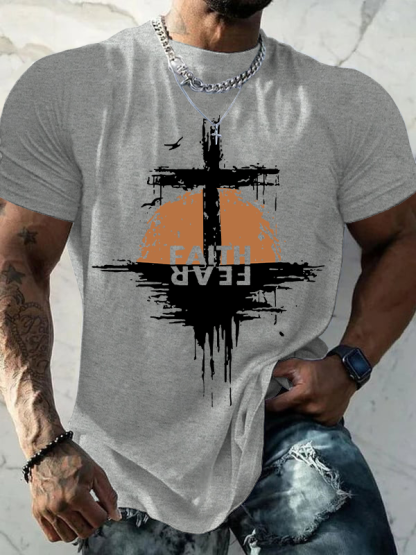 Faith Fear Christian Cotton T-Shirt