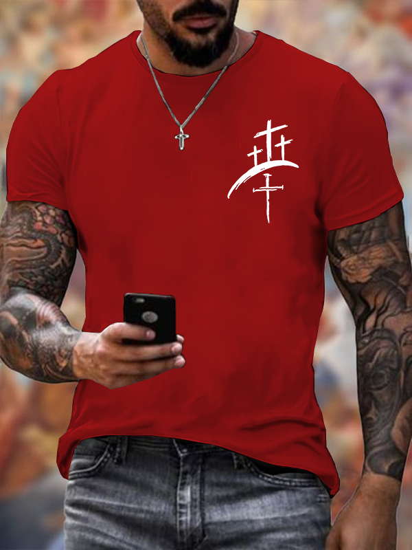 Cross Crew Neck Christian Cotton T-Shirt
