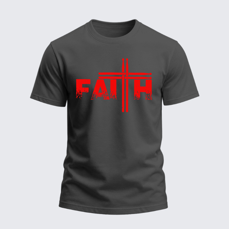 Heavyweight Cotton Tee - God Jesus Fun Drummer 