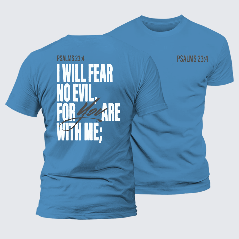 Fear No Evil Jesus God Christian Premium Mercerized Cotton Tee