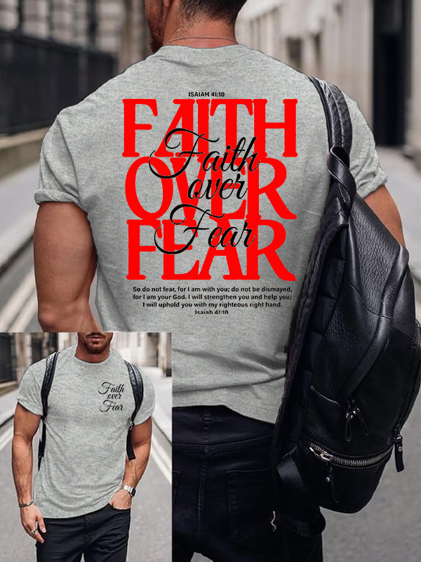Faith Over Fear Jesus God Christian Cotton T-Shirt