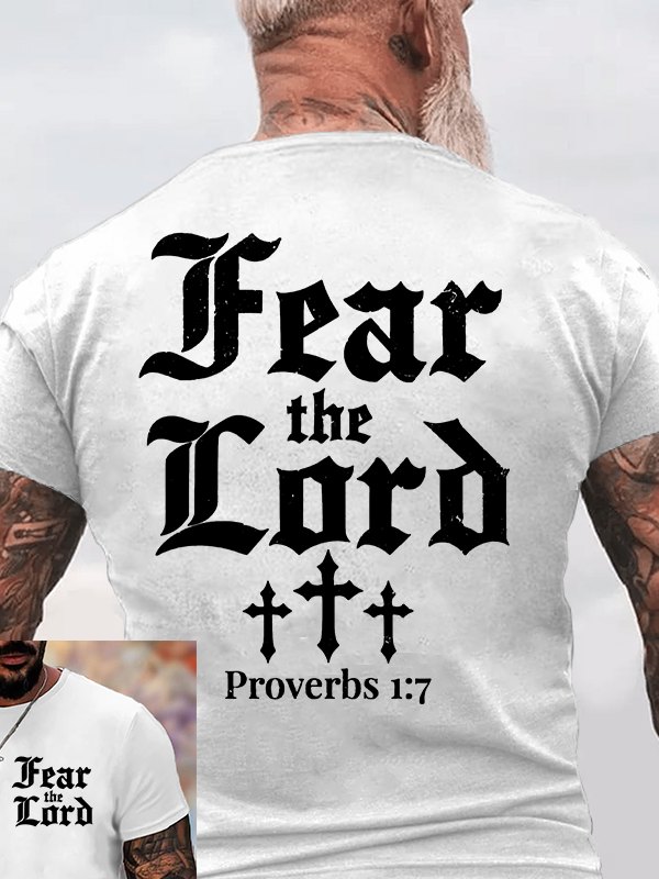 Fear The Lord Jesus God Christian Cotton T-Shirt