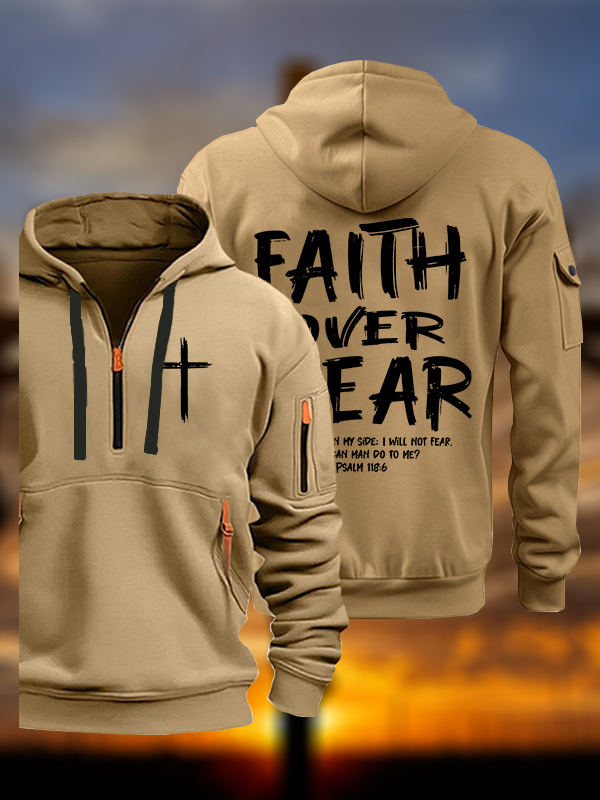 Faith Over Fear Jesus God Christian Zipper Hoodies